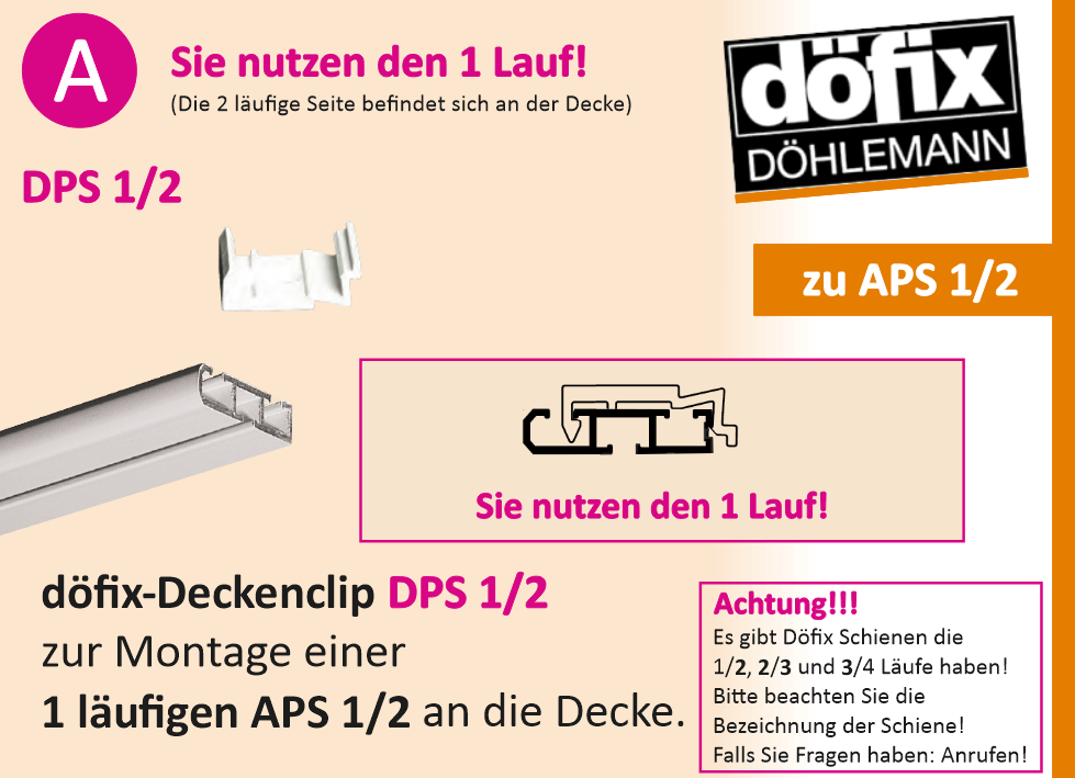 Döfix Schiene Deckenclips DPS 1-2 